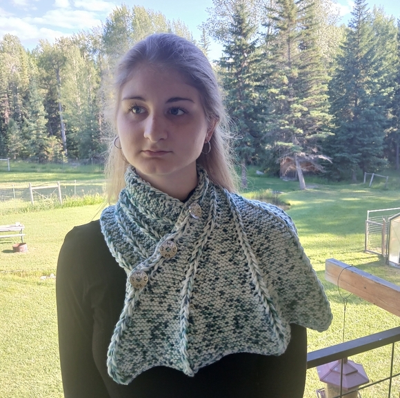 Hand Crafted Accessories - Dragon Wing Cowl Scarf - Mint
